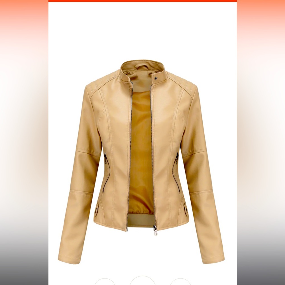 Biker Forward Almond vegan PU leather jacket M